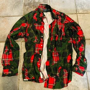 Rare 🔥 fatigue and plaid Ralph Lauren button up